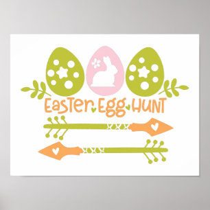 Poster Chasse aux oeufs de Pâques