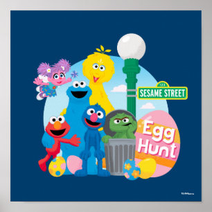 Poster Chasse aux oeufs de Pâques de la rue Sésame