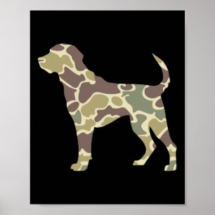 Poster Chasse Camo Old School Chien