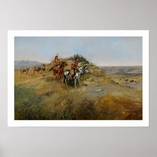 Poster Chasse de Buffalo, 1891 (huile sur la toile)