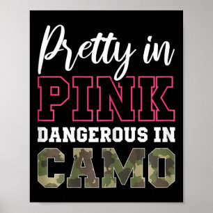 Poster Chasse De Camo Drôle Pink Graphic Pour Les Femmes