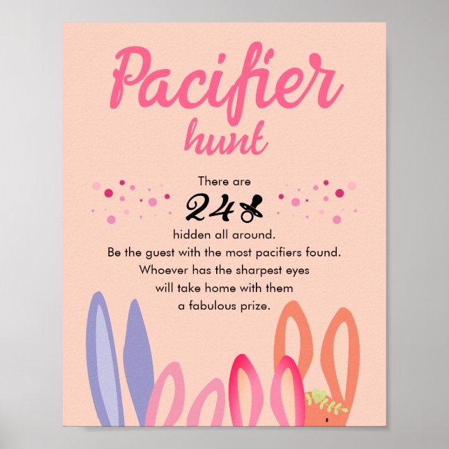 Poster Chasse de Pacifique mignonne moderne Bunny Ears Pa (Devant)