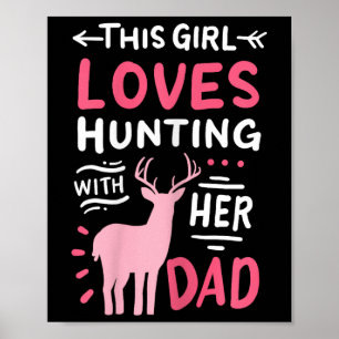 Poster Chasse fille avec sa Fête des pères papa
