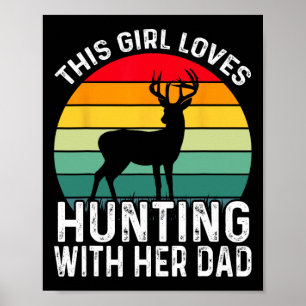 Poster Chasse fille avec son père Fête des pères 1