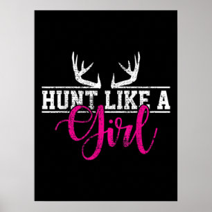 Poster Chasse Fille Chasse Comme Une Fille