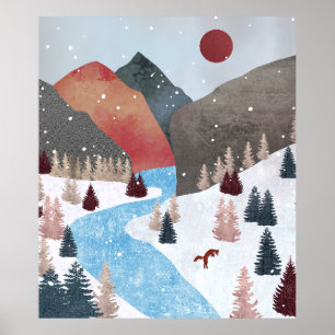 Poster Chasse hivernale Fox