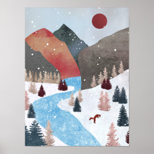 Poster Chasse hivernale Fox