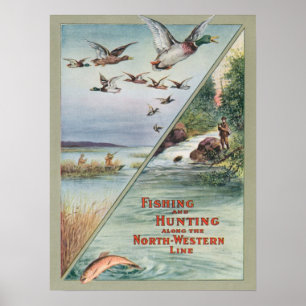 Poster Chasse-Pêche vintage