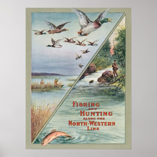 Poster Chasse-Pêche vintage (Devant)