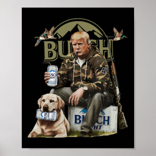 Poster Chasse rétro Trump Cerf Drôle de Boisson Bière