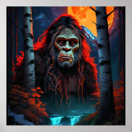 Poster Chasse Sasquatch Moonlit