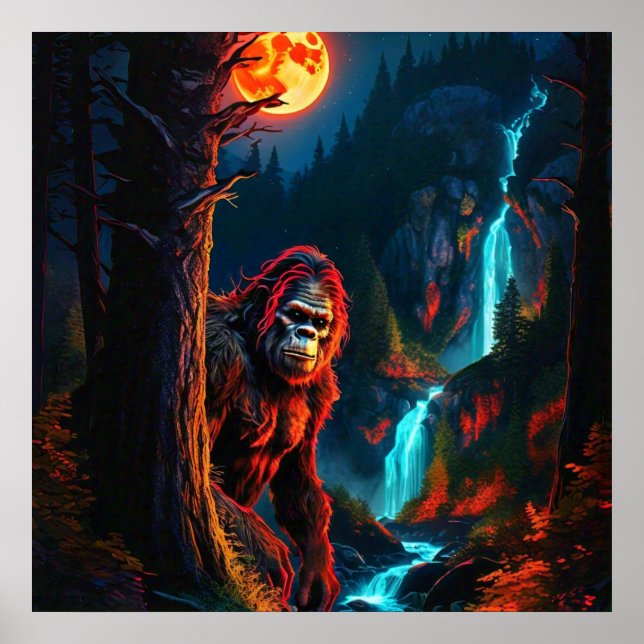 Poster Chasse Sasquatch Moonlit (Devant)