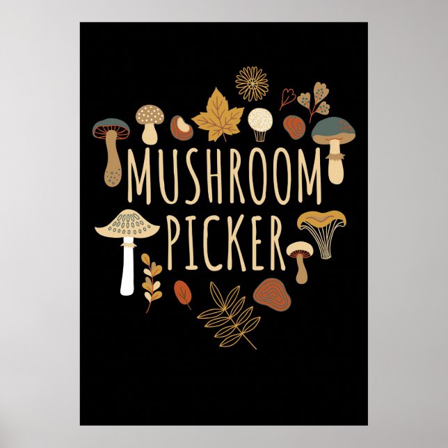 Poster Chasseur de champignons Champignons Picker (Devant)