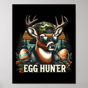 Poster Chasseur d'oeufs Cerf Buck Vers l'arrière Casquett