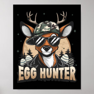 Poster Chasseur d'oeufs Cerf Buck Vers l'arrière Casquett