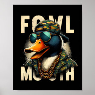 Poster Chasseur Fowl Bouche Canard Chasse d'oie Chasse Am