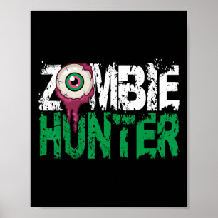 Poster Chasseur Zombie Chemise Halloween mignonne avec un