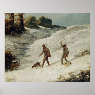 Poster Chasseurs dans la neige ou les braconniers