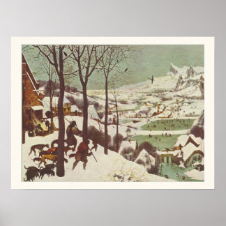 Poster Chasseurs dans le Pieter de Neige Brueghel l'Ancie