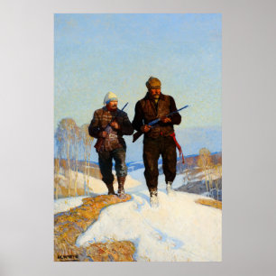 Poster Chasseurs de cerfs par Newell Convers Wyeth