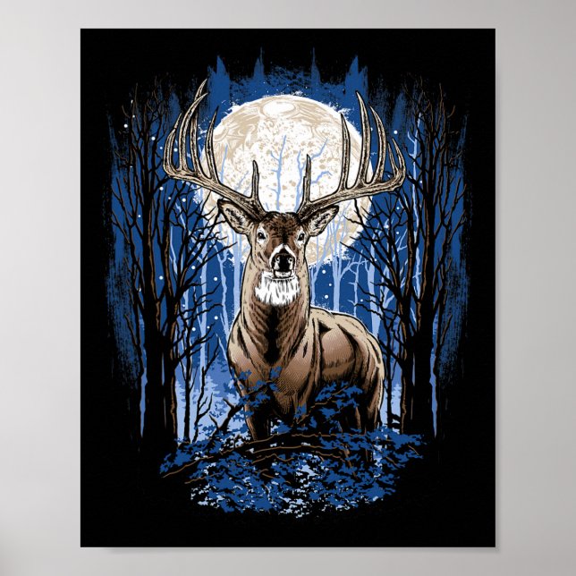 Poster Chasseurs Deer Chasse Big Whitetail Buck (Devant)
