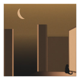Poster Chat À La Porte