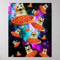 Chat à pizza de l'espace amusant