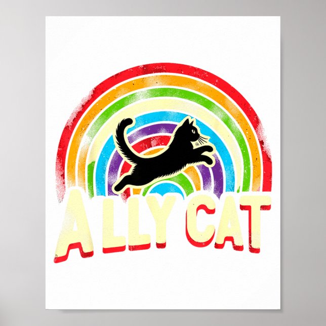 Poster Chat allié Fierté LGBT Chat  (Devant)