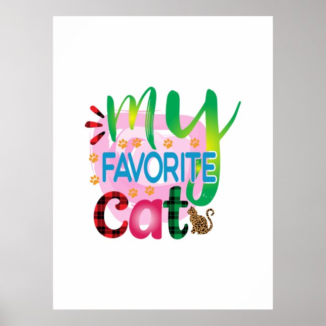 Poster Chat Art Mon Chat préféré (Devant)