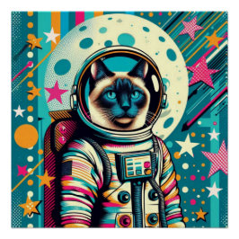 POSTER CHAT-ASTRONAUT 2 SIAMESE