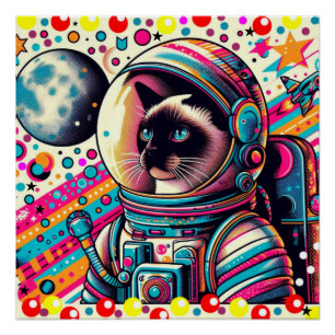 POSTER CHAT-ASTRONAUT 4 SIAMESE