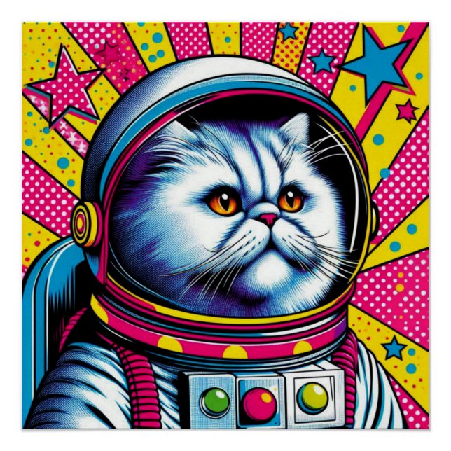 POSTER CHAT-ASTRONAUT PERSIEN 2 (Devant)