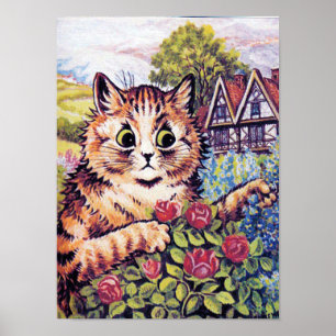 Poster Chat avec Rose, Louis Wain