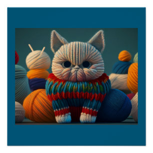 Poster Chat Avec Une Attitude "A" De Capital