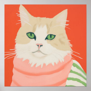 Poster Chat Boho mignon