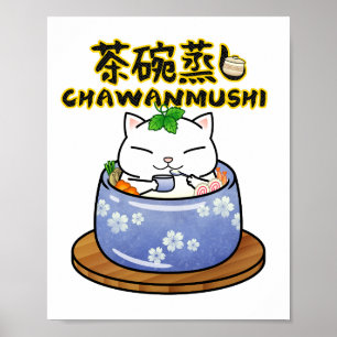 Poster Chat Chawanmushi japonais
