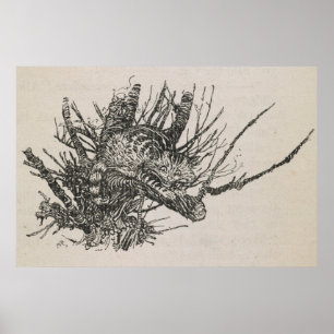 Poster Chat Cheshire dans un arbre Arthur Rackham