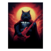 Chat cosmique Jouer de la guitare en Galaxie