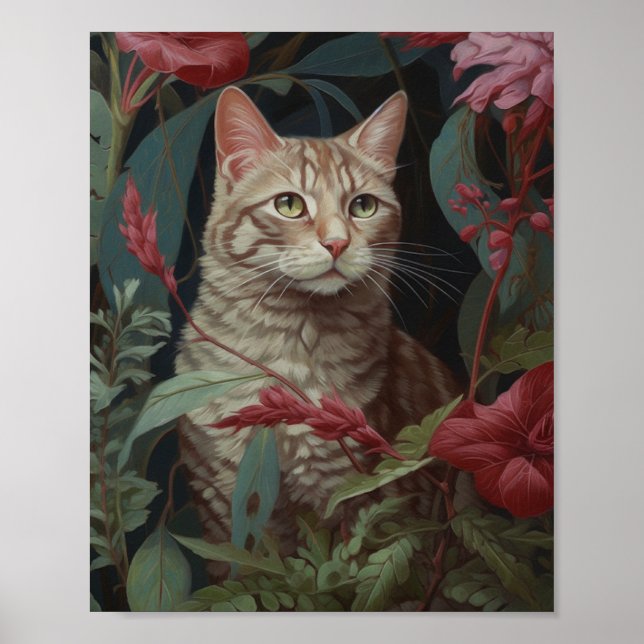 Poster Chat dans la jungle (Devant)