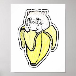 Poster Chat dans un costume de banane