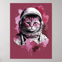 Chat d'astronaute de couleur rouge