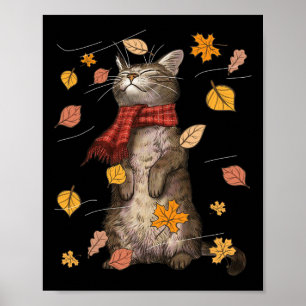 Poster Chat d'automne chat d'automne chaton chaton chaton