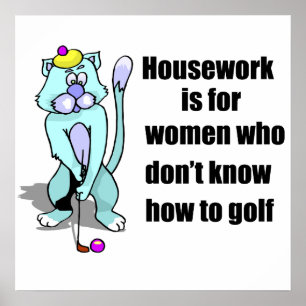 Poster Chat de golf