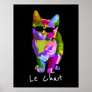 Poster Chat de minou d'art de bruit de cool d'art moderne