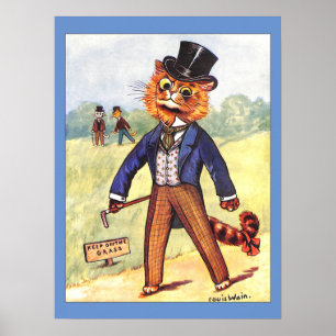 Poster Chat de mode de Louis Wain