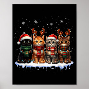 Poster Chat de Noël Meowy Christmas Mignon Pour Hommes Fe