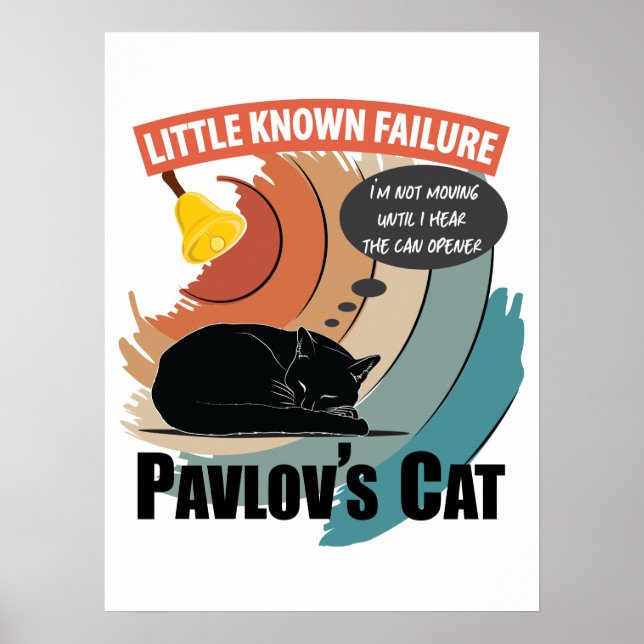 Poster Chat de Pavlov - Psychologie drôle (Devant)