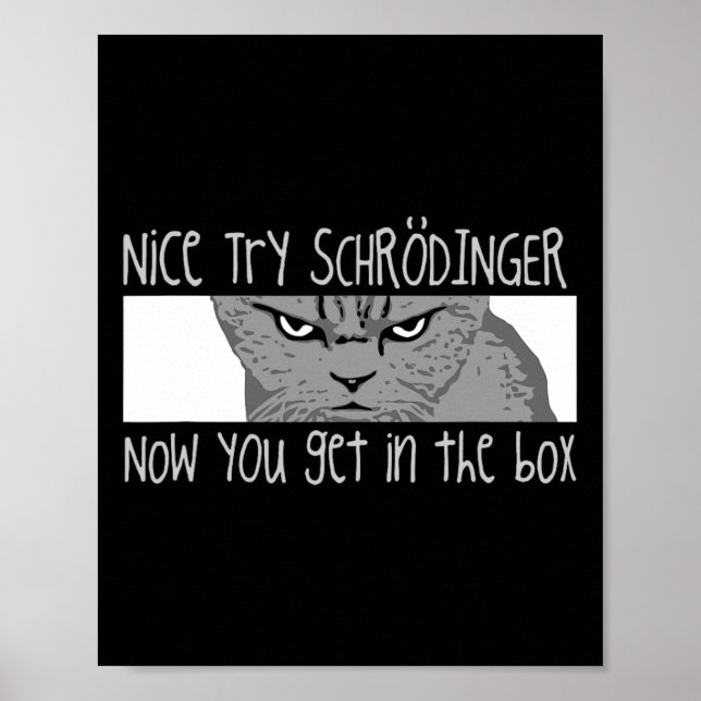 Poster Chat de Schrodinger - Physicien (Devant)