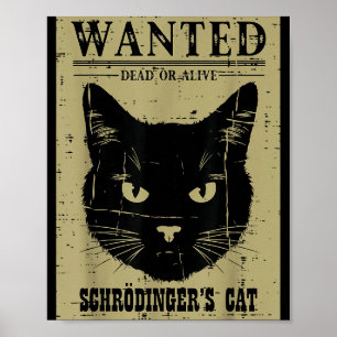 Poster Chat de Schrödinger recherché Drôle de science Phy