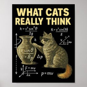 Poster Chat de science drôle Physique Ce que les chats pe